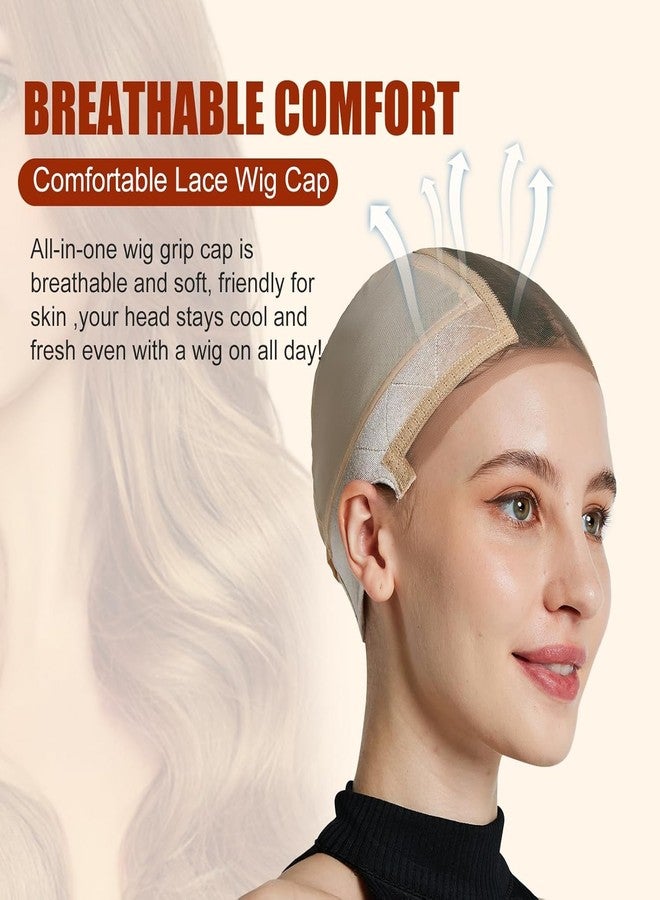 Xiushumyi Lace Wig Cap for Women,Adjustable Wig Grip Cap with Grip Band for Keeping Wigs In Place,Non Slip Caps Make Your Wigs Be Glueless(Nude) - Image 5